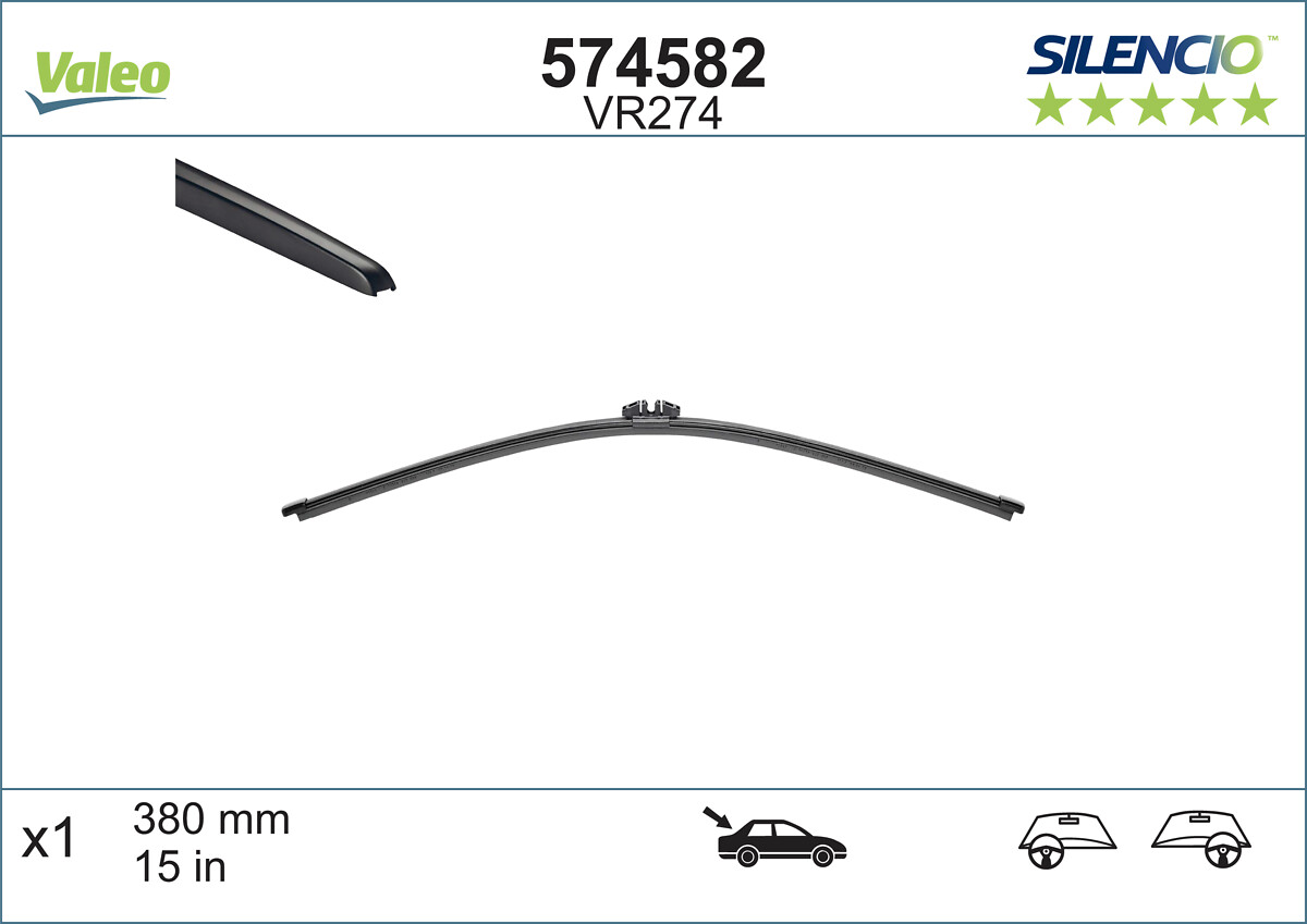VALEO 347784 574582 - Ablaktörlő lapát